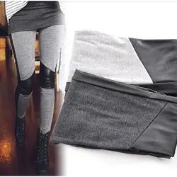 Брендовые модные леггинсы Для женщин колена искусственная кожа Лоскутные Леггинсы эластичные Фитнес тренировки брюки для 2018 горячая