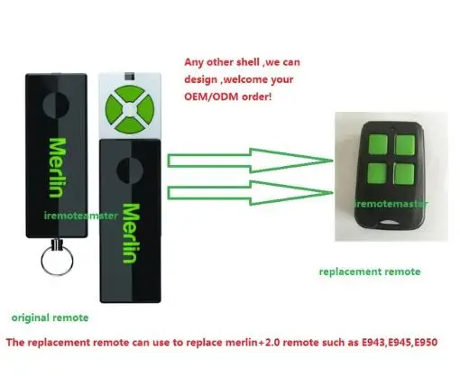 

merlin+2.0 remote E945,E950,E943, MT100EVO Security +2.0, MT60EVO Security +2.0 replacement remote free shipping