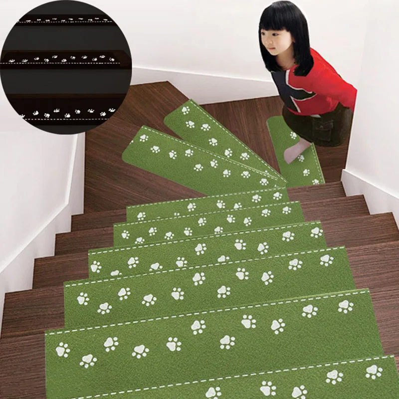 Anti-slip Stair Mat Carpet Suck Backing Silicone Treads Folding Luminous Home Anti-slip Stair Mat Carpet Suck Backing Silicone Treads Folding Luminous Home