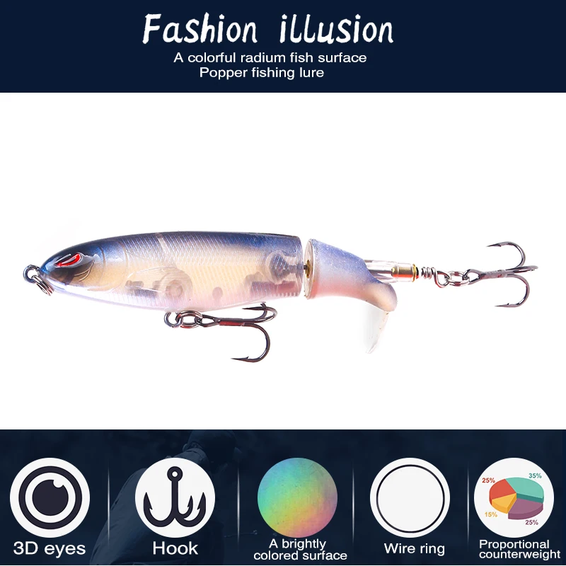 SEAPESCA Whopper Plopper 100 мм 13 г Искусственная верхняя водная рыболовная приманка