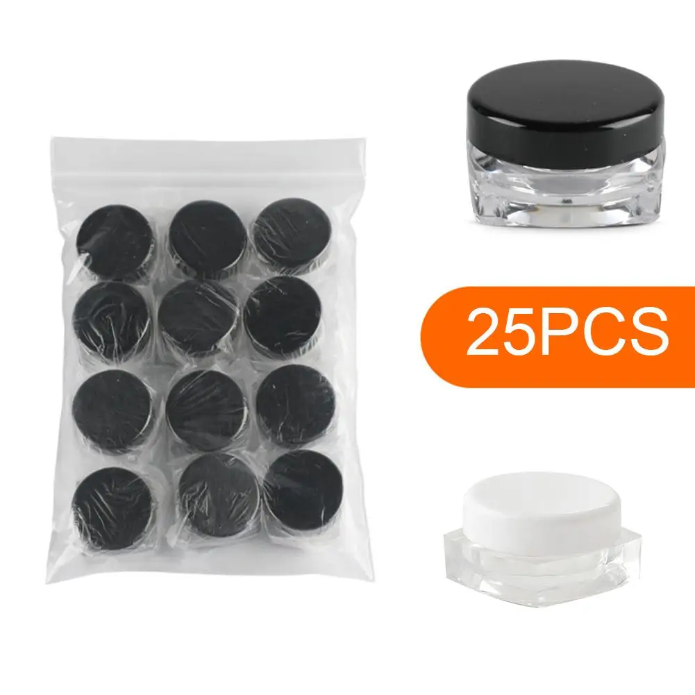 25Pcs Portable 3g Empty Plastic Sample Containers BB Cream Eyeshadow