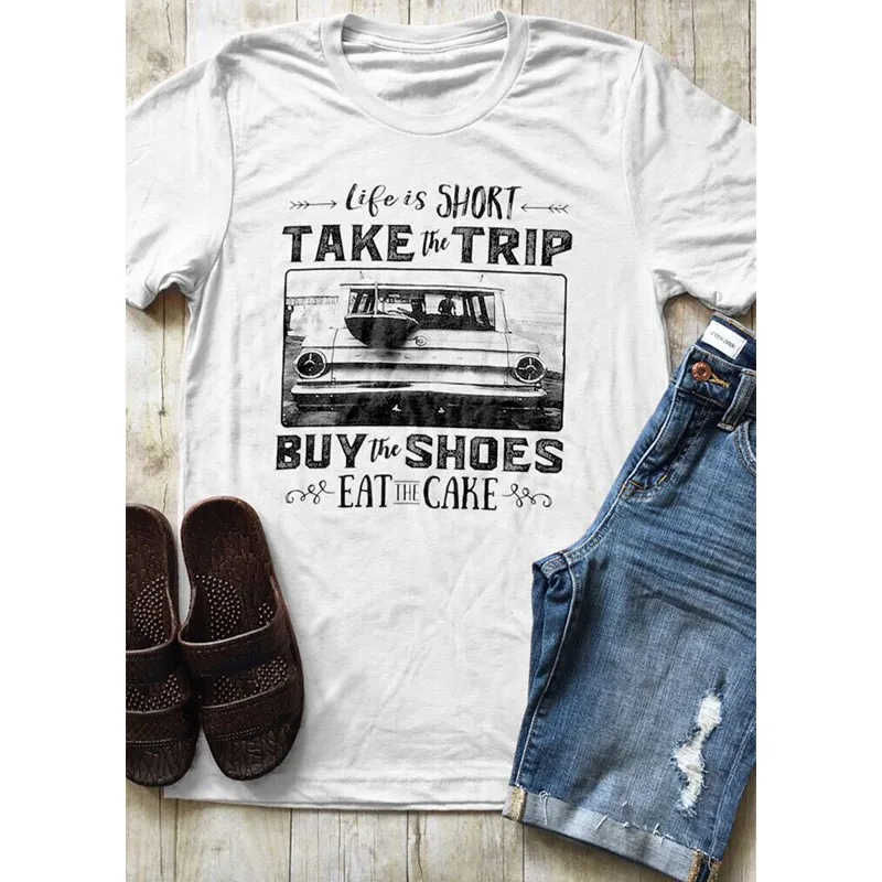 

GUMPRUN Plus Size Women Letter Print Casual Tops T Shirt Summer O Neck Loose 100% Cotton Short Sleeve Womens Tshirt