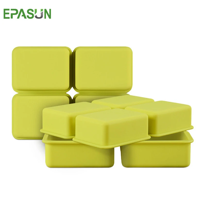 

EPASUN 4 Holes Soap Silicone Mould Square 3D Mold for Soap Making Cake Mold Form Tools Moule Savon Sabonete DIY Handmade Tools
