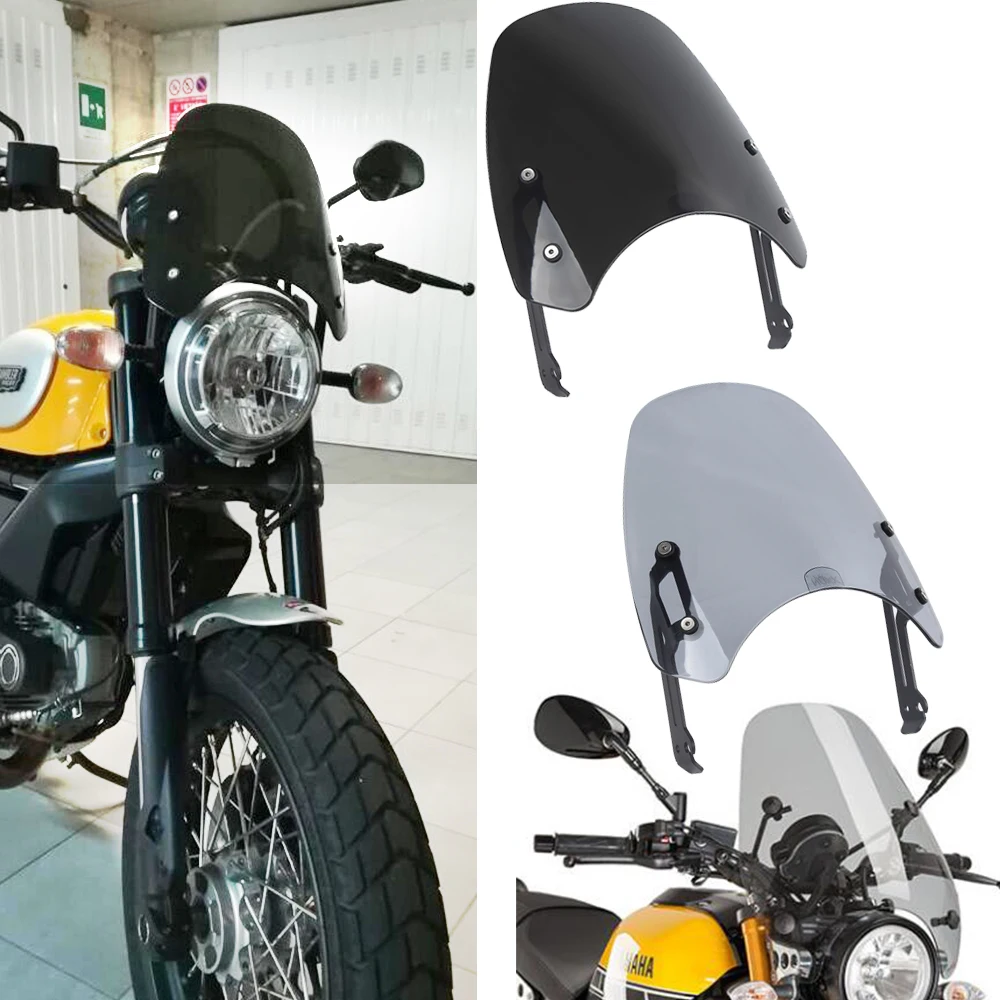 

Windscreen Windshield Shield Screen Visor Deflector Protecter for Ducati Scrambler 2015-2018 Motorcycle Screen Fairing 2016 2017