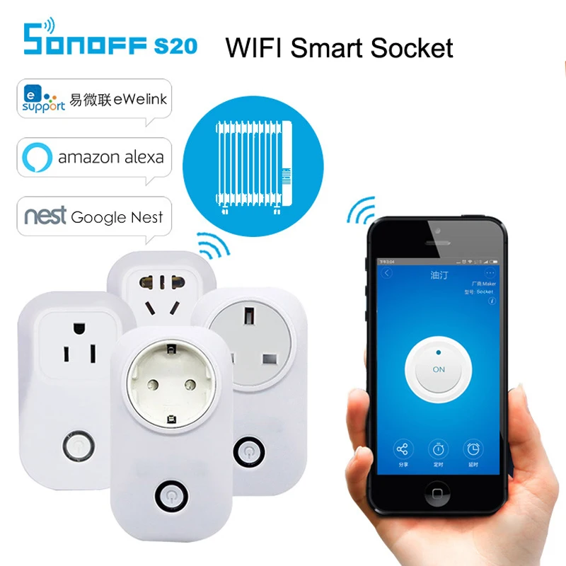 

EU/ US /UK Standard Itead Wifi Smart Socket Wireless Remote Control Socket Smart Home Automation Smart Power Socket Plug