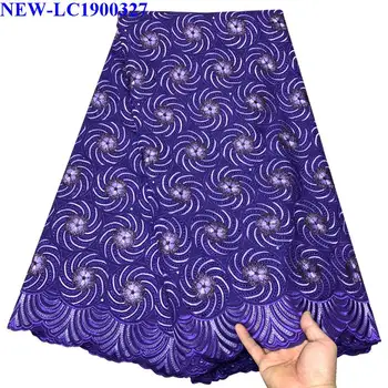 

Latest African Lace Fabric With Rhinestones For Women Dress High Quality Nigerian Lace Fabrics Fashion cotton Lace Fabric MJX06