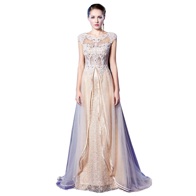 Diamonds Beading High end 2018 Women's elegant long gown party proms for gratuating date