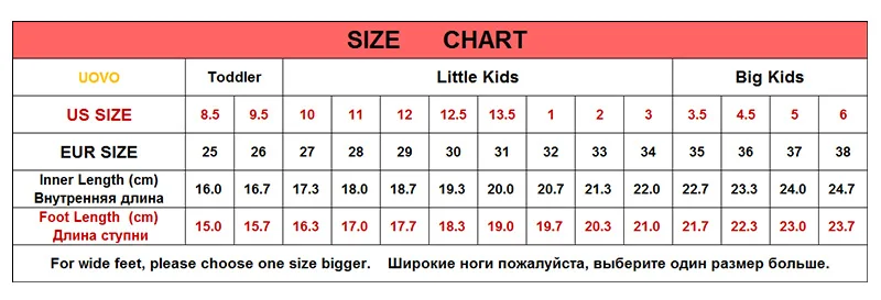 UOVO Новые обувь для детей Дышащие весенне-осенняя обувь для мальчиков и девочек, светильник-вес подошвой детская обувь гибкие туфли для детей