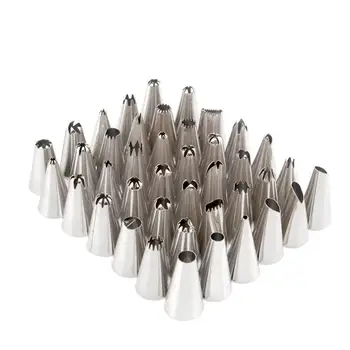 

42Pcs/Set Stainless Steel Cake Pipping Tips Set Cake Decoration Embroidered Set Decorating Tip Sets mounting patterns supplires