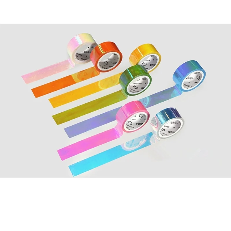 28 pcs/Lot Laser color changeing masking tape Rainbow washi tapes for
