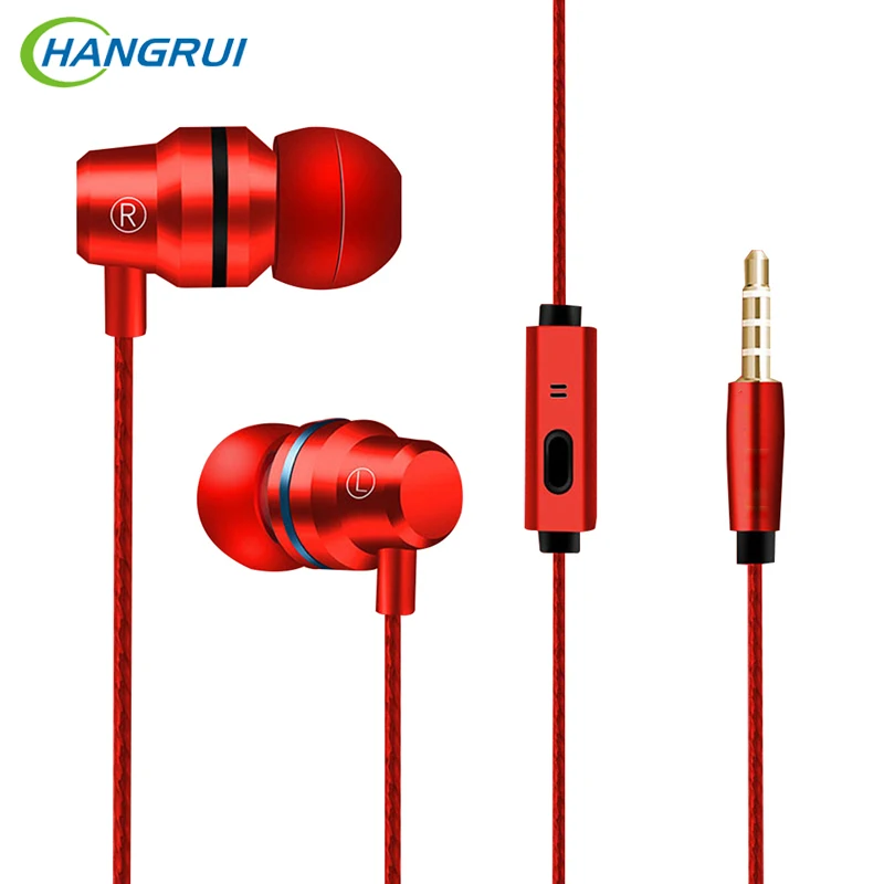 Koop Hangrui G80 Hoofdtelefoon Wired Controle Oortelefoon HiFi Stereo Zware Bas Headset Met Microfoon 3.5mm Gilded Voor iPhone 6 s xiaomi