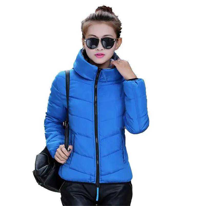 New Fashion Women Fall Winter Han Edition Brief Paragraph Down Jacket leisure Hooded Keep Warm Cotton