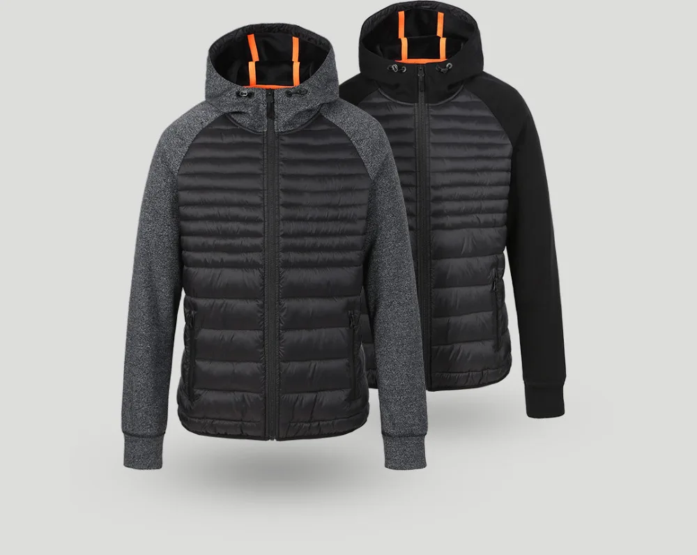 Xiaomi Мужской сшитый спортивный хлопковый костюм, повседневное осеннее и зимнее пальто, мужское тонкое теплое пуховое пальто с капюшоном