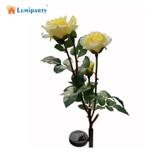 LumiParty 3 светодиодный розовый цветочные огоньки Солнечный Декор ландшафтный светильник в виде Розы путь уличный садовый светильник декоративный