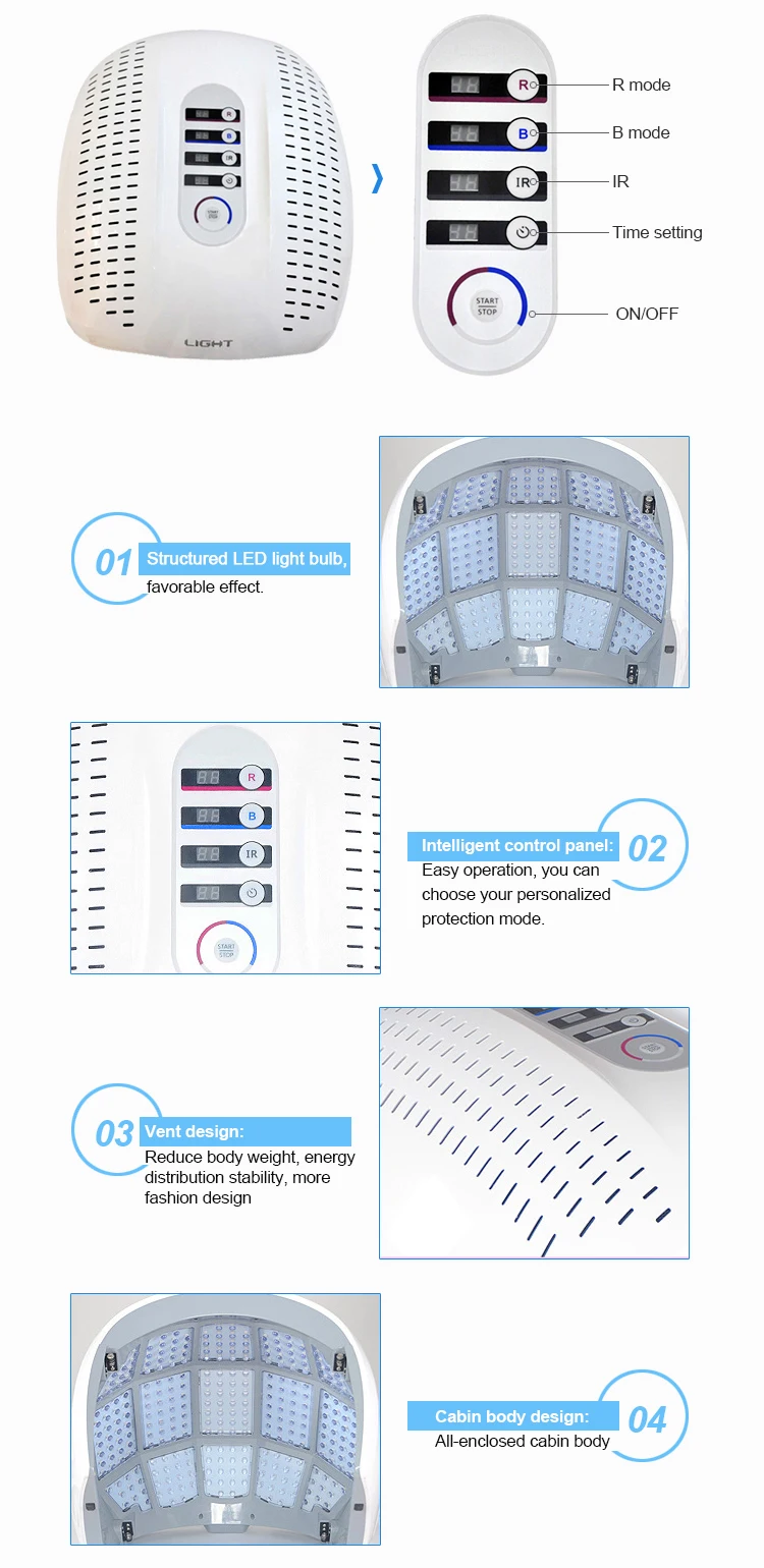 Terapia de Luz Máquina da Beleza do Cuidado da Pele Máscara Facial Fóton Lâmpada Pdt Rejuvenescimento Anti Acne Envelhecimento Rugas Removedor Led 8 LED Máscara Facial Fóton Lâmpada Terapia de