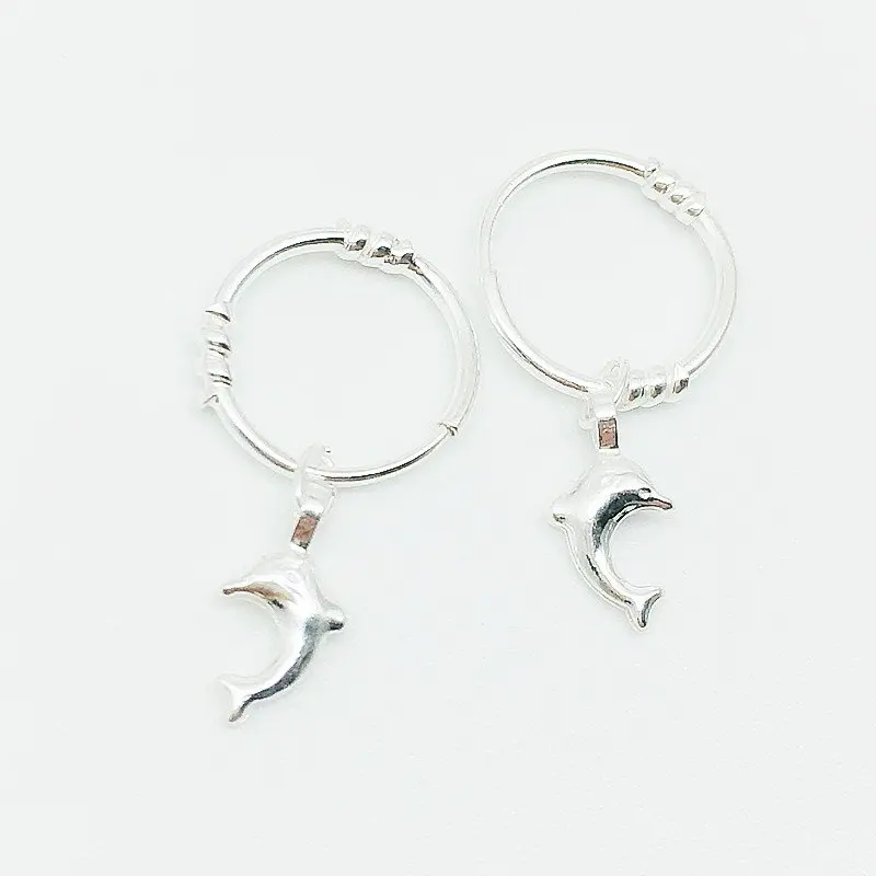 Женские серьги серьги для женщин корейские серьги 925 стерлингового серебра серьги для детей маленькие серьги pendan - Окраска металла: The dolphins