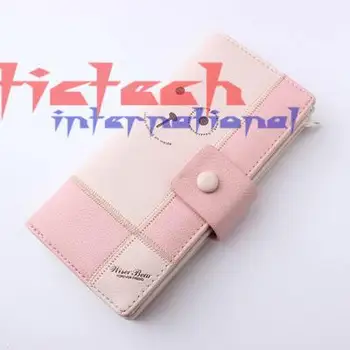 

by dhl or ems 50pcs Girl's Lovely Little Bear Wallet Small Pure and Fresh Crashed Color 2 Fold Purse Ms Leather Long Zero Clutch
