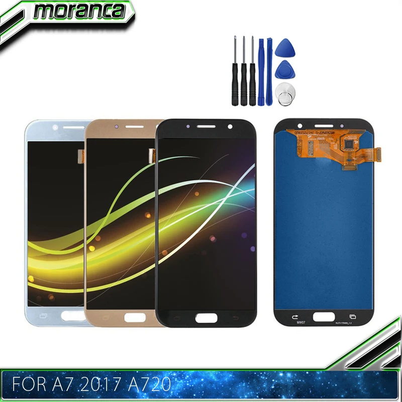 

Super AMOLED Phones Display for Samsung Galaxy A7 2017 A720 A720F A720M LCDs Touch Screen Digitizer Assembly LCD Replacement
