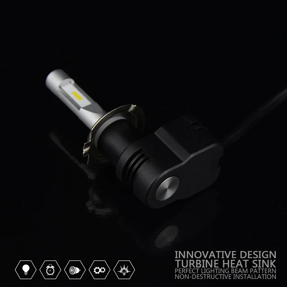 

2018 LOAUT Super Bright H7 Car LED Headlight Bulbs Hi-Lo Beam CSP Chips 72W 8000LM 6000K Auto Headlamp Fog Light CAR LED High T5