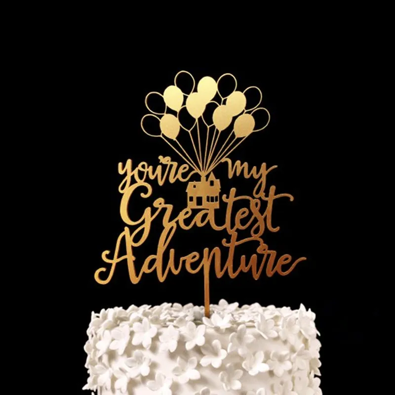 You're My Greatest Adventure Wedding Cake Topper Travel Themed Wedding Cake Decoration Balloon Cake Toppet