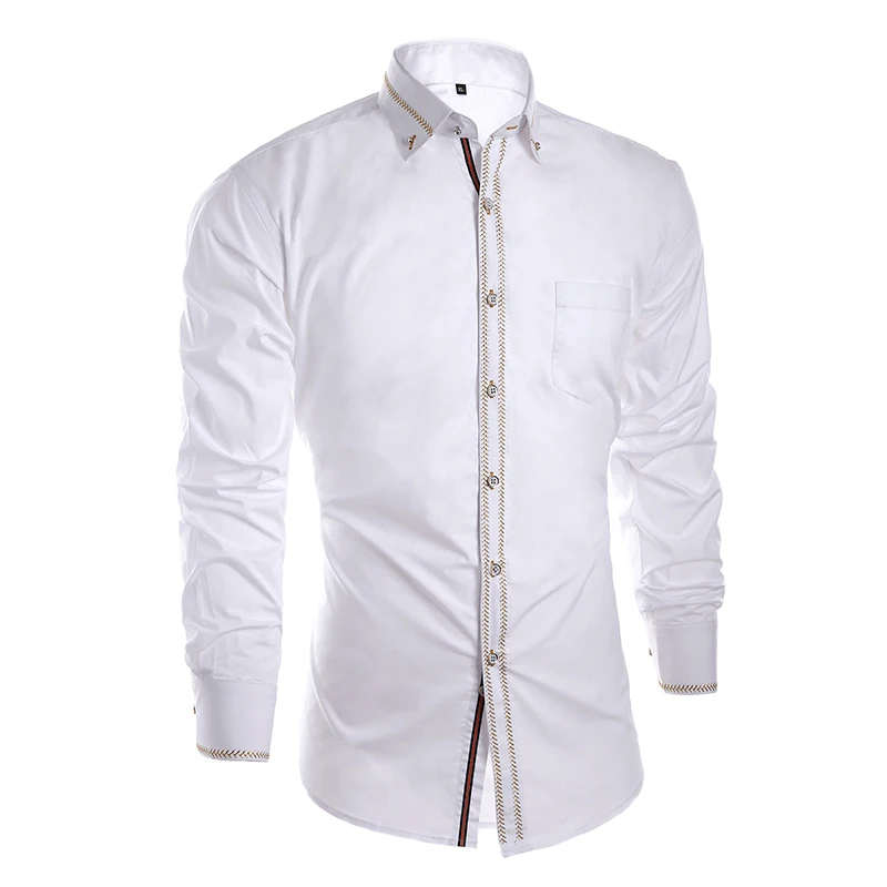JeeToo белая мужская футболка новая деловая Мужская стандартная приталенная рубашка мужская одноцветная с длинным рукавом Повседневная Свадебная рубашка размера плюс 3XL