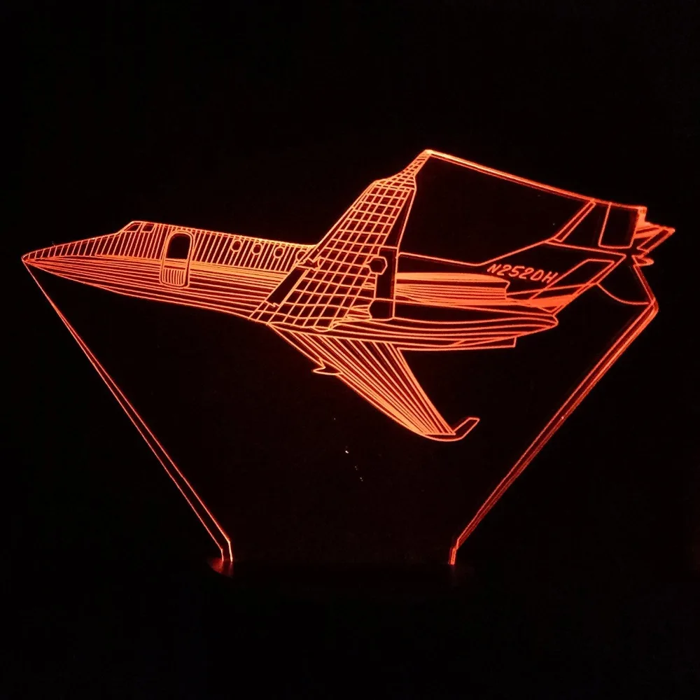 3D творческий Usb Красочные визуальные Изменение свет в ночь авиация Lampara настольная лампа Спальня сна самолет Свет Декор