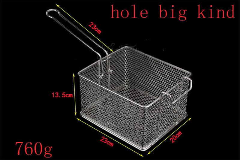 Нержавеющая сталь обжарить картофель фри ПЛОЩАДЬ корзина Кухня дуршлаг сетчатый фильтр чистая перфорации куриные крылышки шеф-повар Пособия по кулинарии пара - Цвет: hole big kind