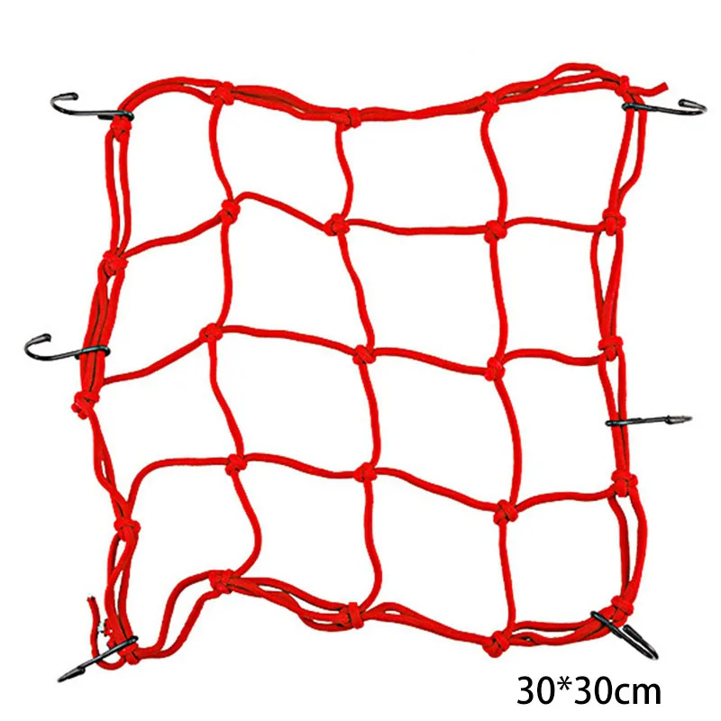 6 крючков 30*30 см/40*40 см мотоциклетная Сетчатая Сумка для багажа карго сетка-банджи сумка для хранения шлем держатель - Название цвета: RD1