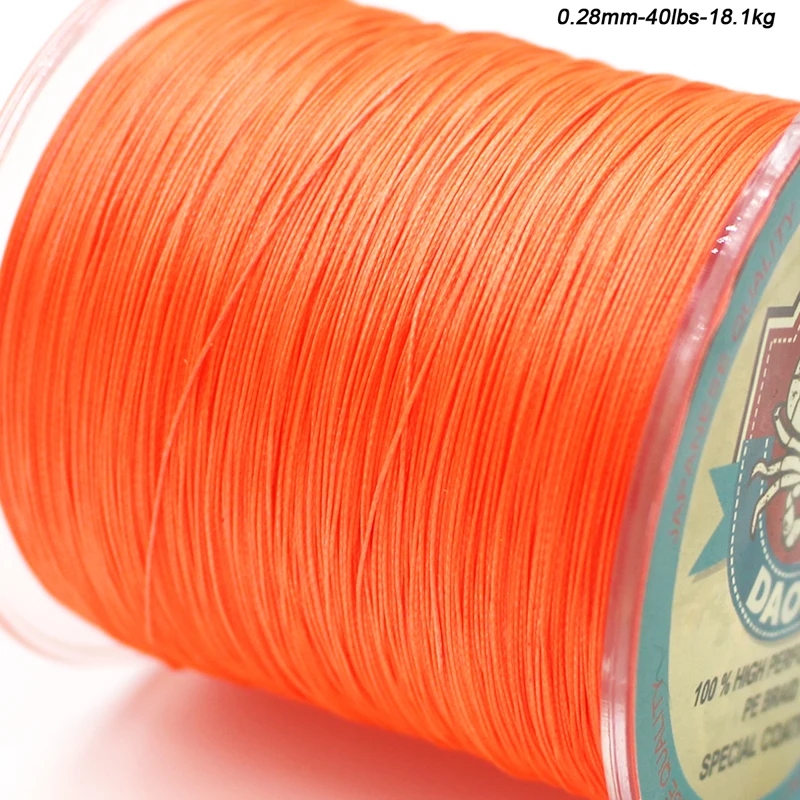 8-Strands Braided Fishing Line orange d