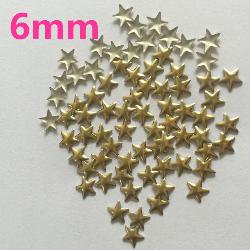 

50pcs Gold Star Shaped Hot Fix FlatBack Rhinestones Heat Transfer Hot Fix Studs For DIY Garments/bag/scarfs Spikes