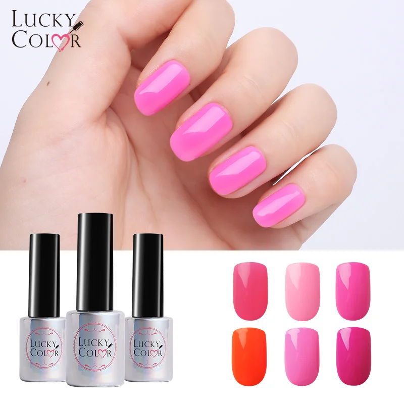 

Lucky Color Magenta Red Gel Lacquer for Nail Art Orange Color Soak Off Gel Polish High Quality 10ml Bottle 6 Colors Available