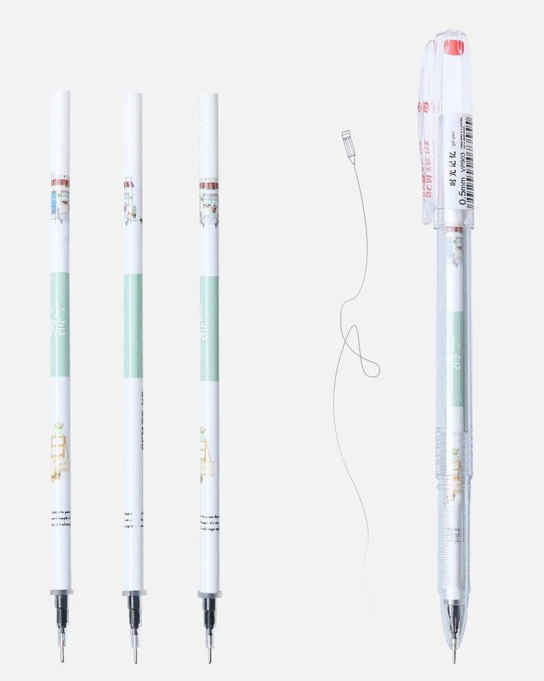Recargas para Canetas de Gel Caneta Recarga - Lote Scm Coreia Criativo Bonito Colorido Preto Azul Tinta 0.35mm0.38mm 0.5mm Gel 80 Pçs 5 Gel caneta recarga 80 pçs lote scm