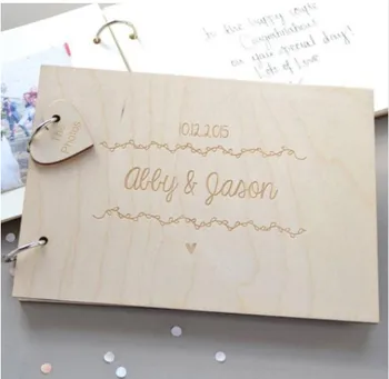 

Custom Wedding Guest Book,Engraved Wooden Guest Book,Wedding Sign Book with Name & Date,Personalized Gift for wedding