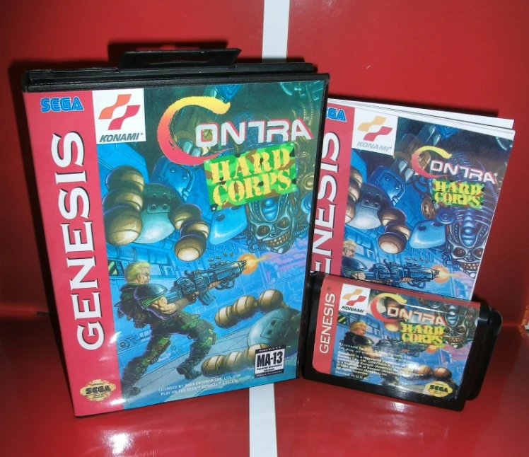 

Contra Hard Corps US Cover only Work on Original NTSC-U US version Console with box and manual For Sega Genesis 16 bit MD card