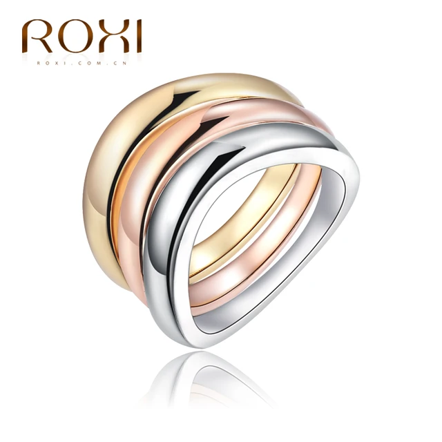 ROXI Engagement Wedding Ring Set for women Rose Gold Color bague acier inoxydabl ROXI Engagement Wedding Ring Set for women Rose Gold Color bague acier inoxydabl