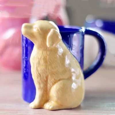 3D животное необычная кружка 500 мл высокой емкости милая форма мультфильм керамическая чашка для кофе Пара воды чашки собака фламинго - Цвет: Yellow dog