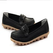 Женские туфли-лодочки; модная женская обувь на плоской подошве; повседневная обувь из натуральной кожи; женская обувь на плоской подошве с круглым носком