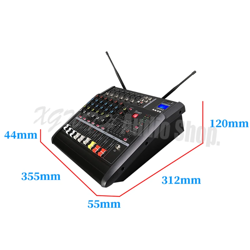 6 канальный усилители домашние смеситель с 4 беспроводной карманный микрофон динамический кардиоидный Mic Bluetooth USB 16 DSP эффект микшерный пульт