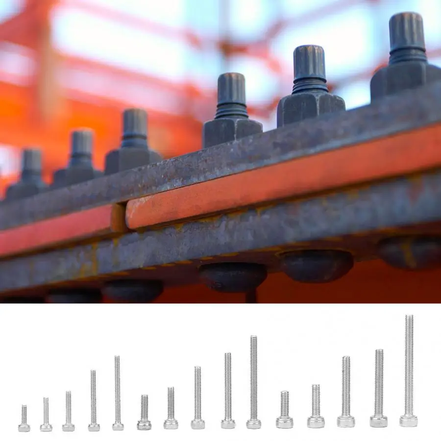300 шт. M2 M2.5 M3 Шестигранная Нержавеющая сталь SS304 Кепки Комплект болтов Комплект Метрическая ассортимент винтов плоский винт