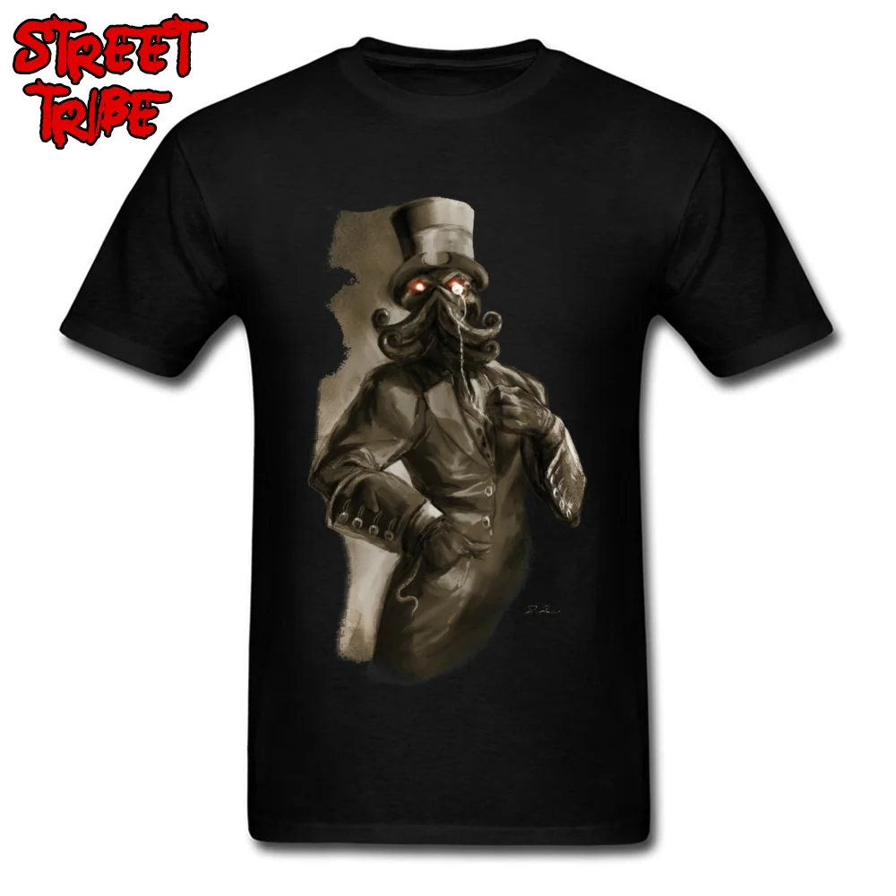 

Men T Shirts Cthulhu Punk T-shirt Edward Lovecraft Classic Black Tshirt O Neck No Pocket Cotton Clothes Vintage No Hoodie Tops