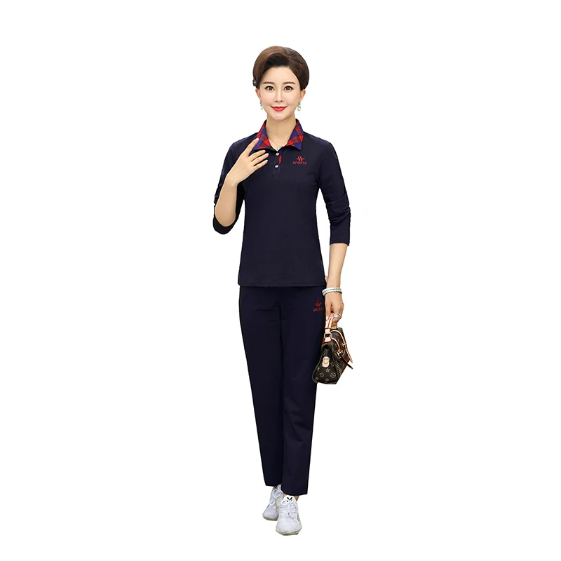 

Top selling product in 2019 Women sports suit 2 piece set tracksuit women's Middle age clothing Spring autumn Elegant woman set