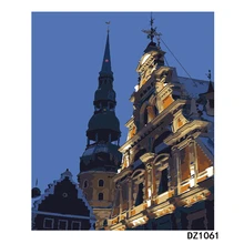 Ночной вид. 40х50см, живопись по номерам, DIY, настенное искусство, декор гостиной, пейзаж, фигура, животное, цветок, мультфильм