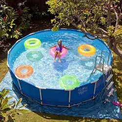 Супер большой бассейн с рамкой сторонник экологически утолщенный ПВХ Круглый Бассейн семейный бассейн для взрослых детей