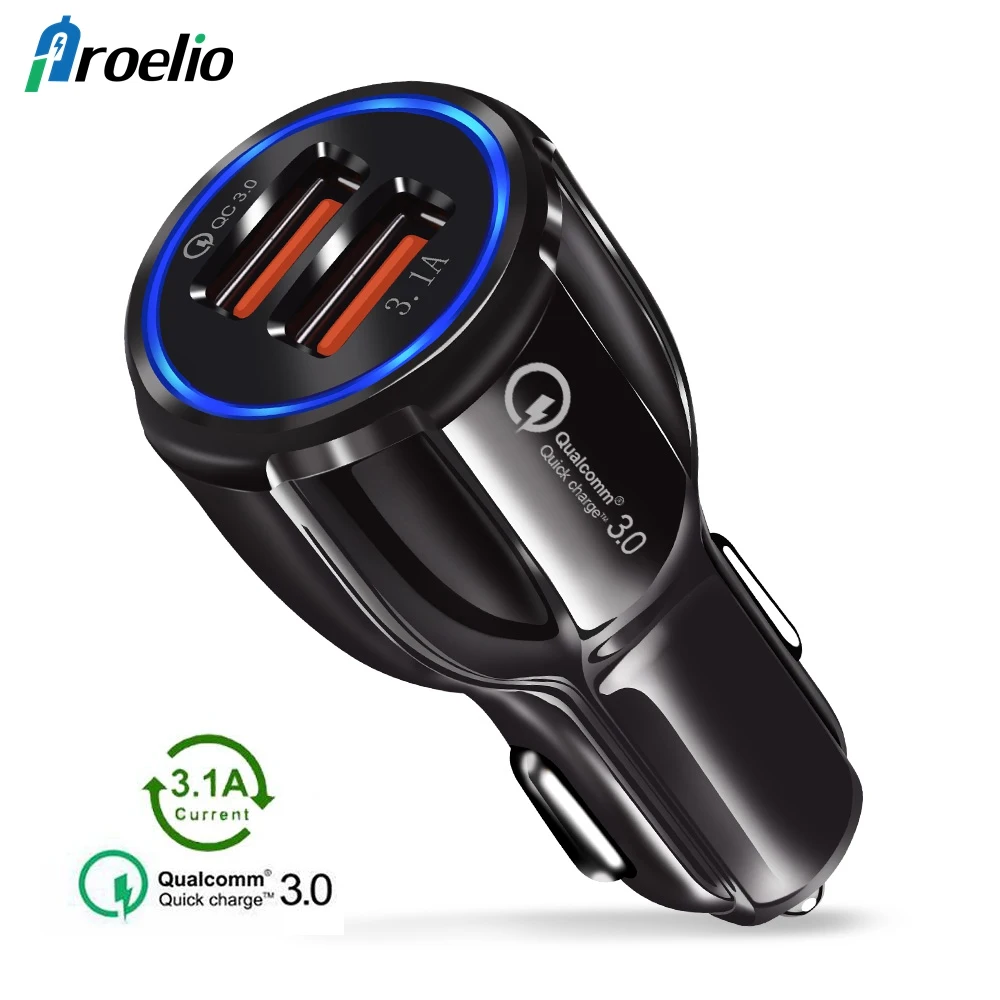 Proelio Quick Charge 3.0 Portable Mutil USB Car Charger For Xiaomi Redmi Note 7 Mi 9 Phone Car Charger Fast Charging In The Car