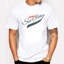 Surfing Longboaro Ffree Waves T-shirts Men Swag Funny Cotton Short Sleeve Tshirts 2017 New Summer Style Sunshine T shirt