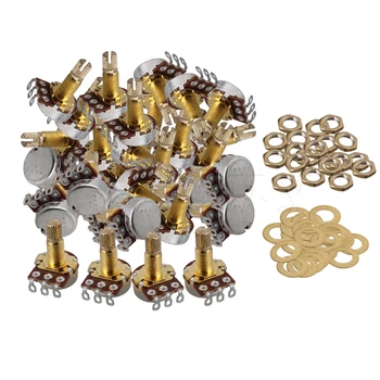 

Yibuy 50x Gold B250K Coil Tap Electric Guitar Bass Potentiometers 18mm Shaft