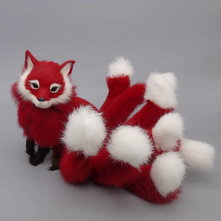 

Spot COS nine-tailed fox home furnishing articles presents simulation red fox fur animals