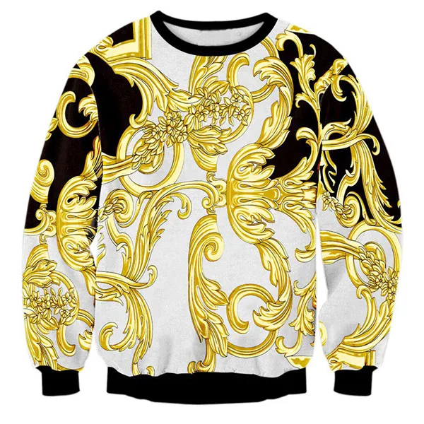 Высококачественные роскошные золотые дворцовые цветы 3D Принт толстовки мужские уличные толстовки белая верхняя одежда для мальчиков модные мужские топы - Цвет: Palace print coat 1