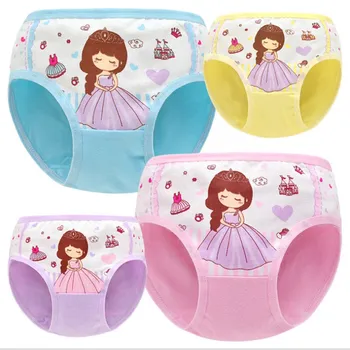 

4Pcs/lot Cotton Children Panties Girls' Briefs Female Child Underwear Baby Girl Panty Children Clothing Suit 2-10years