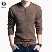 RUELK свитер для мужчин Новое поступление Повседневный пуловер для мужчин осень круглый воротник лоскутный качественный вязаный бренд мужские свитера Размер XXXL